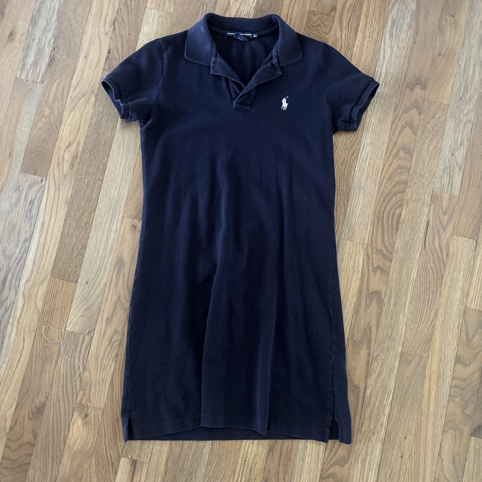 Ralph Lauren Sport Navy Blue Polo Dress with White Logo size S
