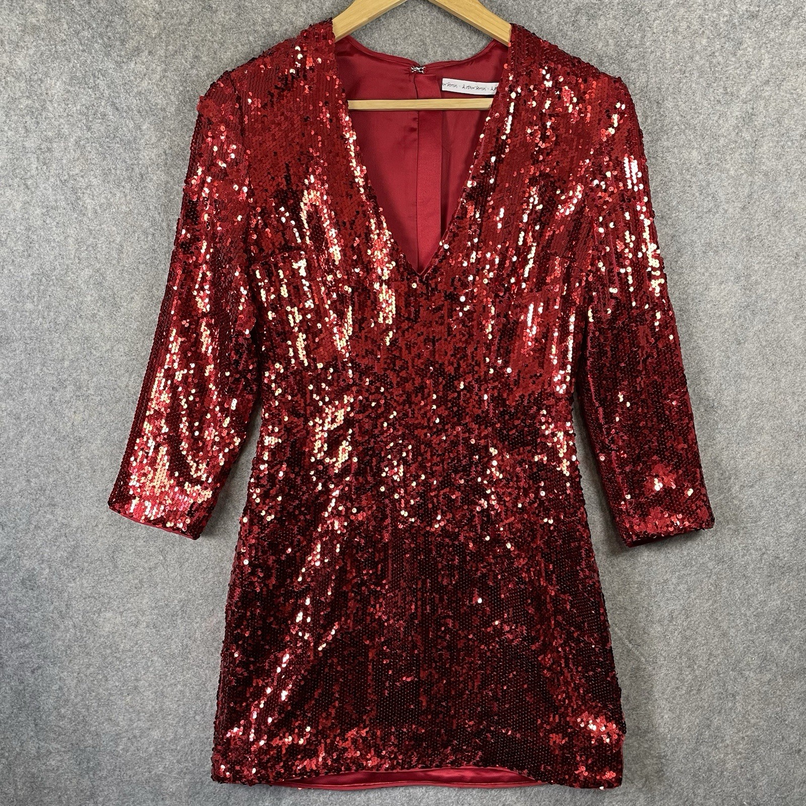 & Other Stories Red Sequin Party Dress Women’s UK 10 V-Neck Lucia GTA6 Vice City