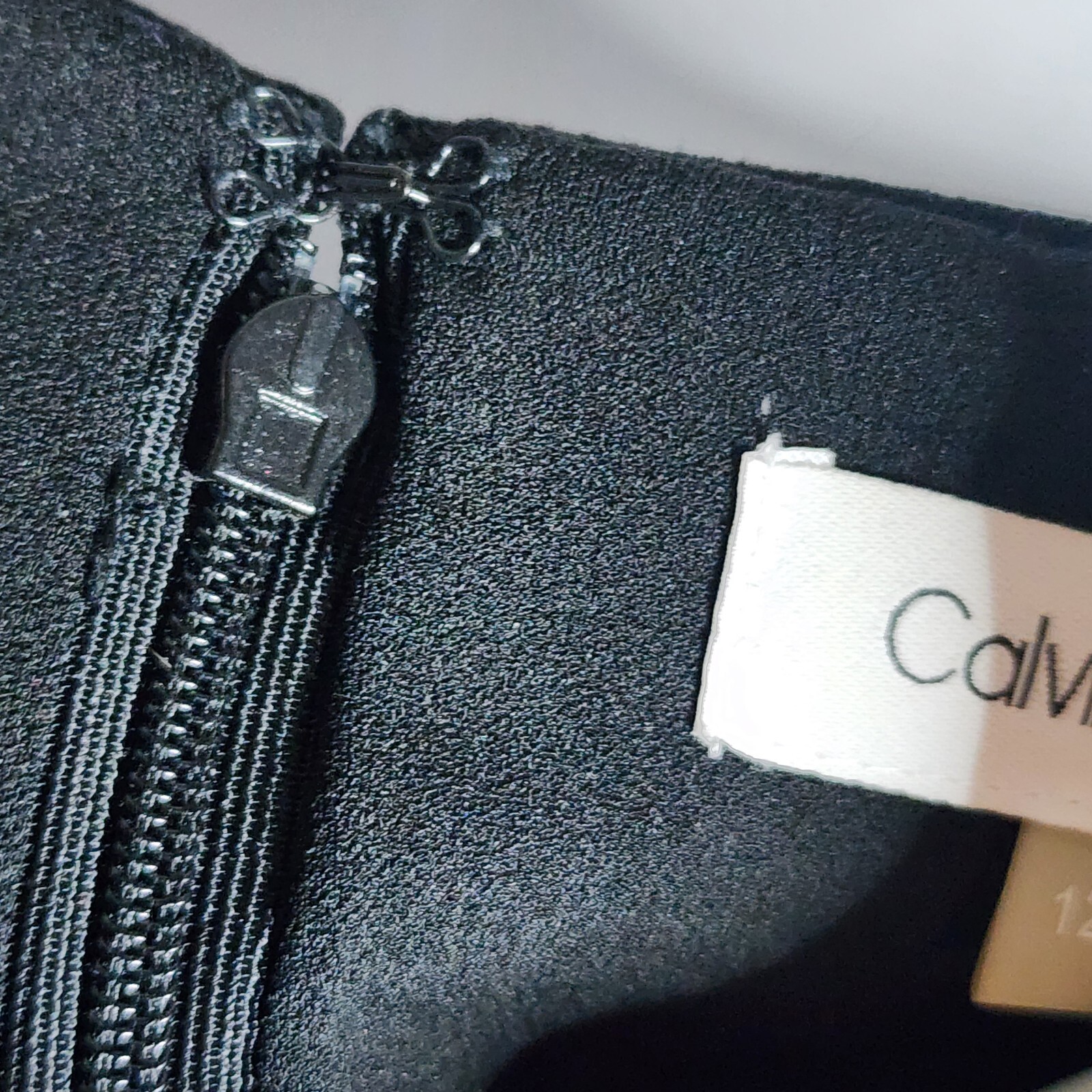 CALVIN KLEIN Blue White Black Colorblock Zip Up Pencil Dress Womens Size 12