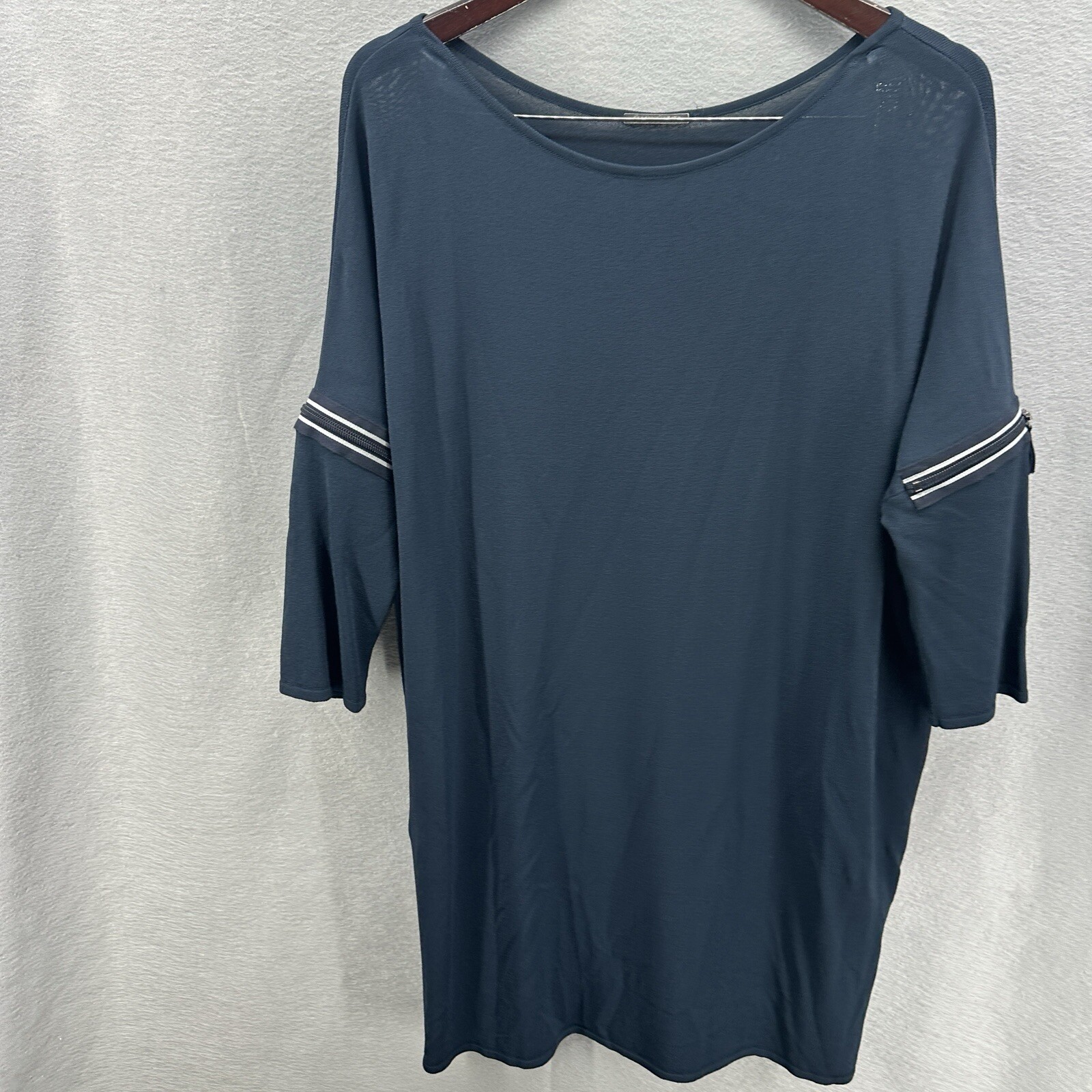 Annette Gortz Shift Dress Womens M Blue Office Minimalist Lagenlook Quiet Luxury