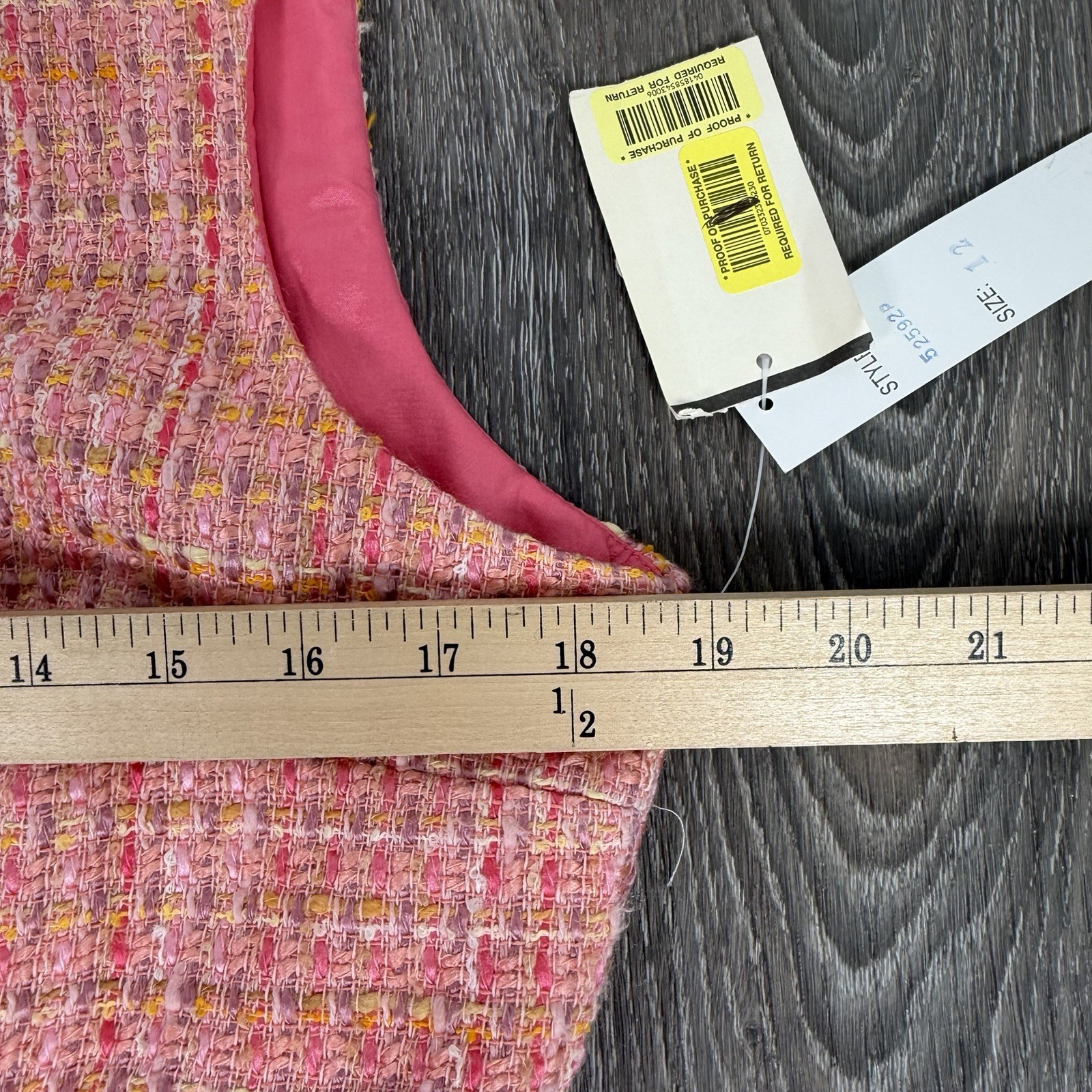 Donna Morgan Petite Sheath Dress Size 12 Pink Boucle Tweed Sleeveless Y2K New