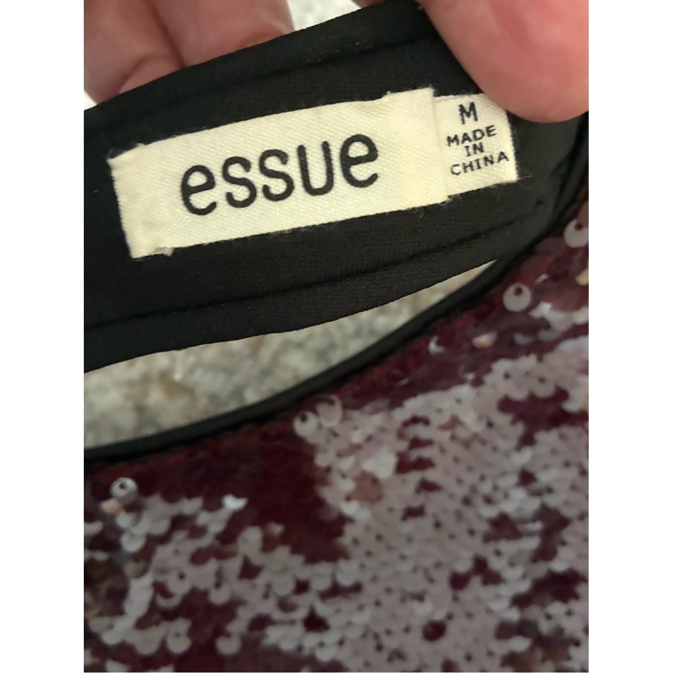 Essue Sequin Long Sleeve Party Dress – Dark Plum-Sz M