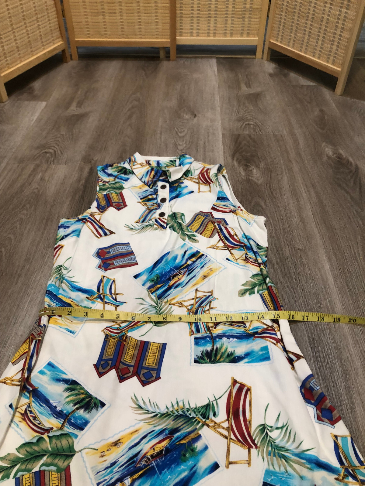 Caribbean Joe Hawaiian Creations Short Sleeves Luau Dress Petite Medium PM H860