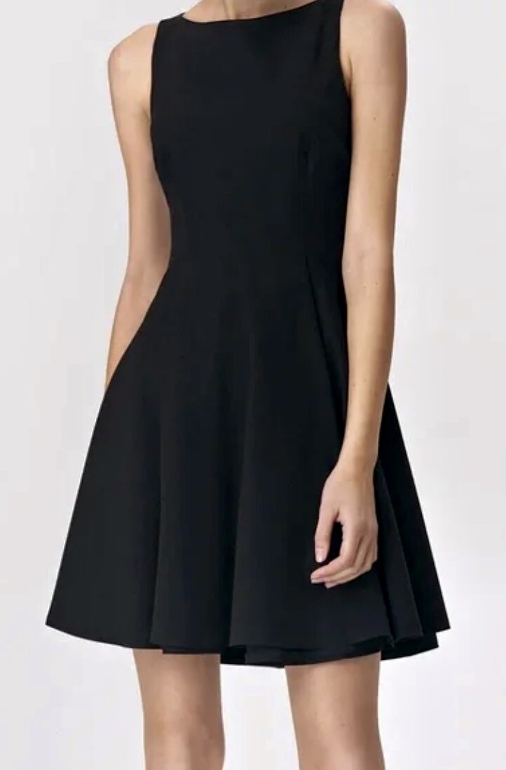 SPANX The Perfect Fit Flare Black Sleeveless Above Knee Dress Womens XS S M L XL