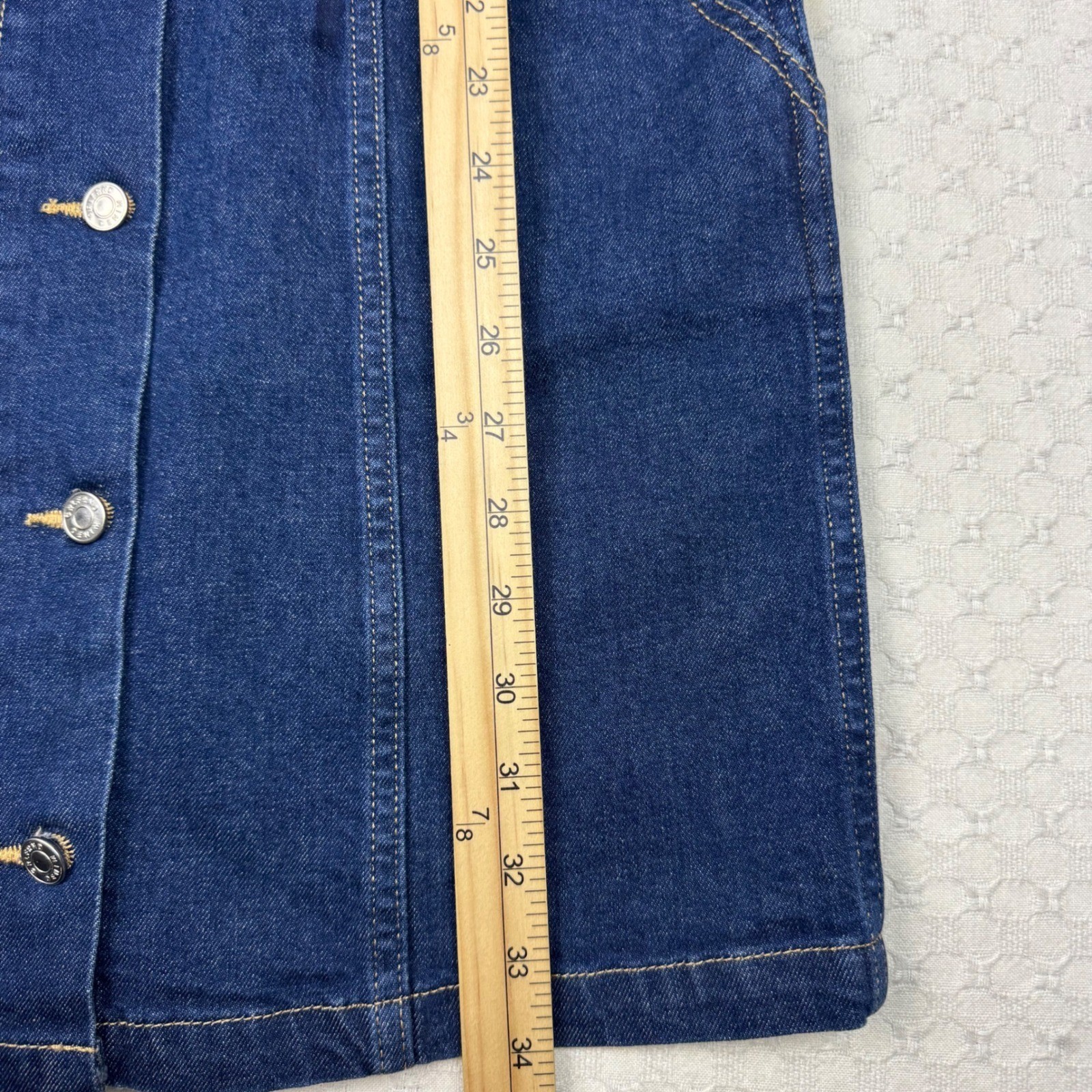 GRLFRND Celeste Denim Vest Dress Button Front Womens Size M Blue Clean Girl Chic