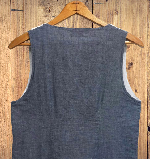 Mud Pie Chambray Crochet Trim Comfy Cotton Sleeveless Lined Dress Size Small