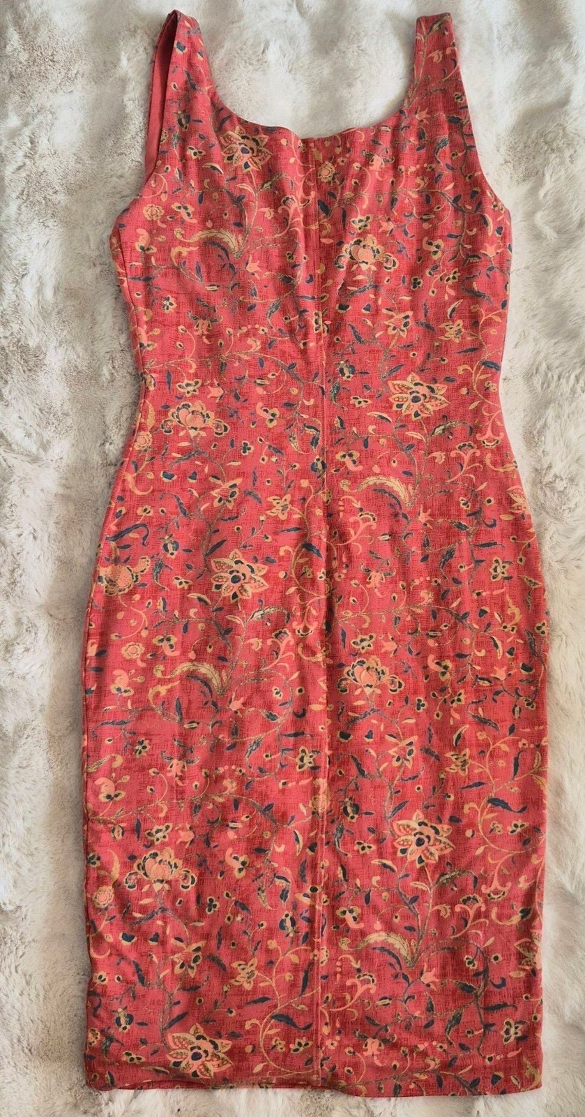 Peruvian Connection Floral Print Sleeveless Pima Cotton Knit Midi Dress