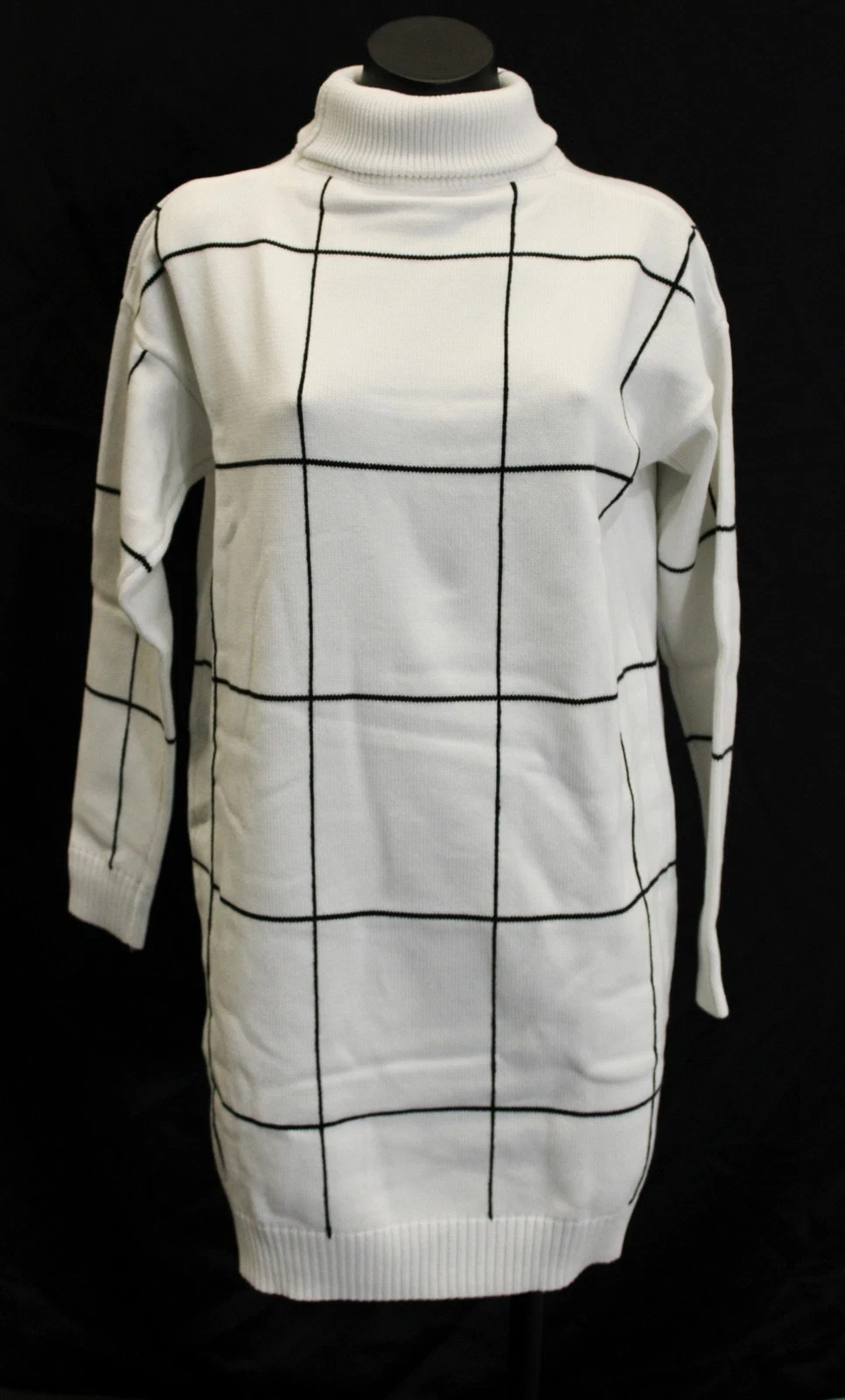 Chicwish Women’s Warm Welcome Grid Turtleneck Sweater Dress – Assorted Sizes NWT