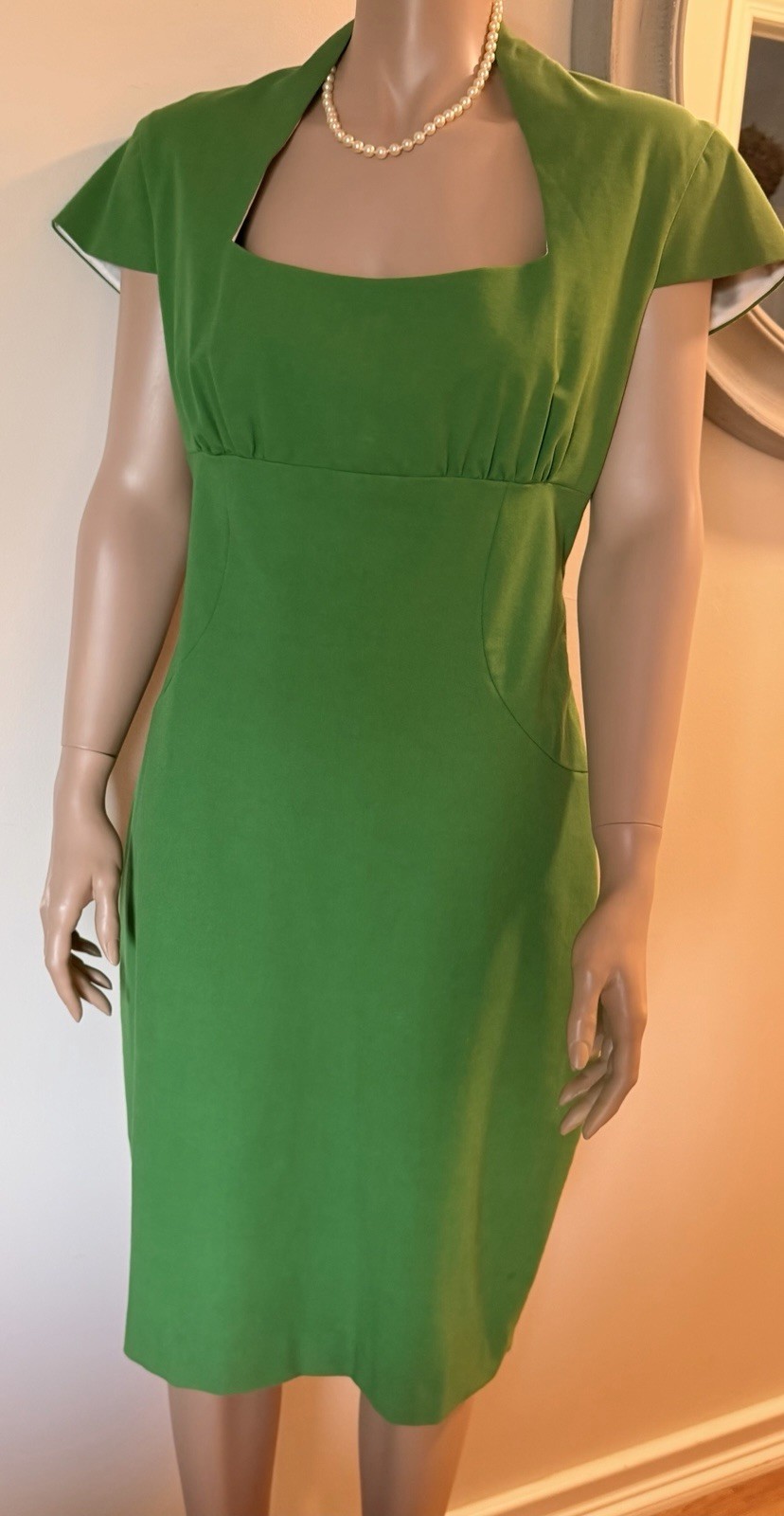 Anya Ponorovskaya Form Fitting 50s Rockabilly Pin-up Style Dress Size 14 Green