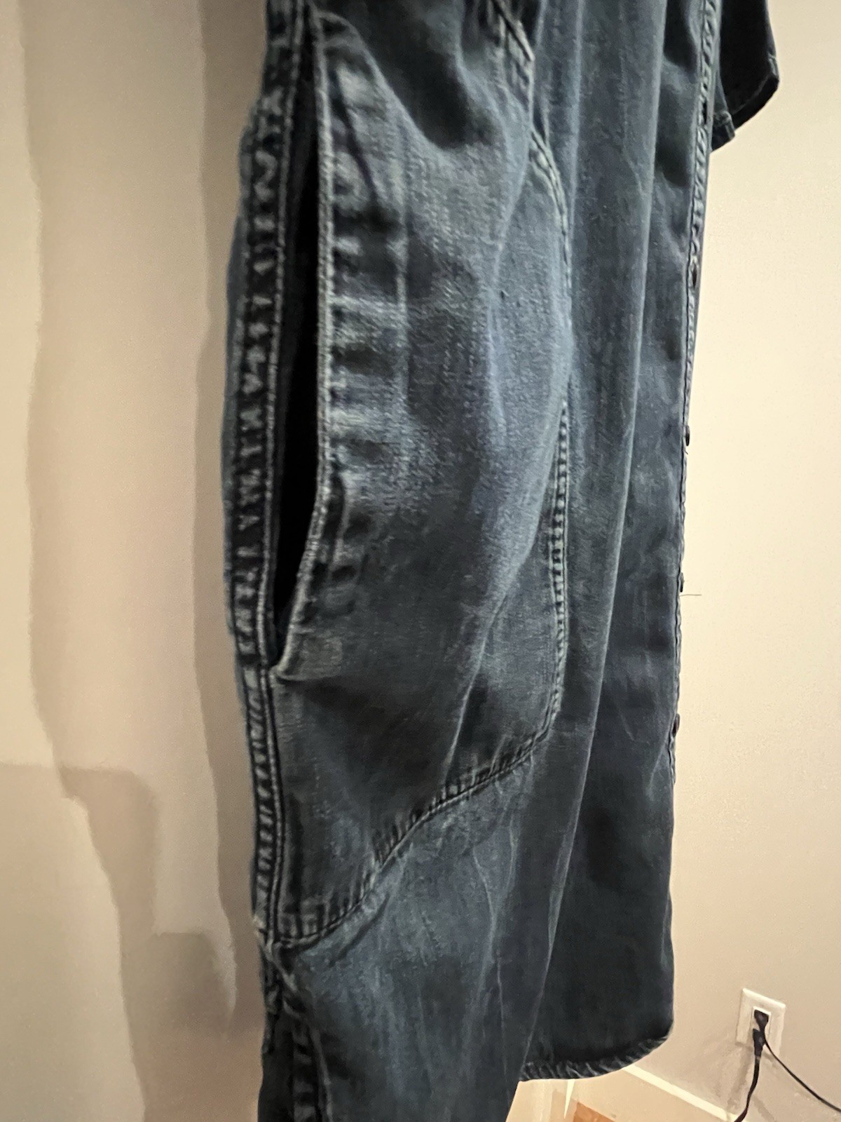 👕 Current/Elliott Distressed Denim Button Front Shirt / Dress – Women’s 3