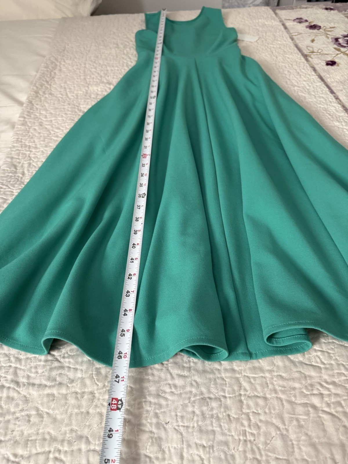 Chelsea 28 Green Solid Round Neck Pleated Pocket Knit Long Maxi gown XXS