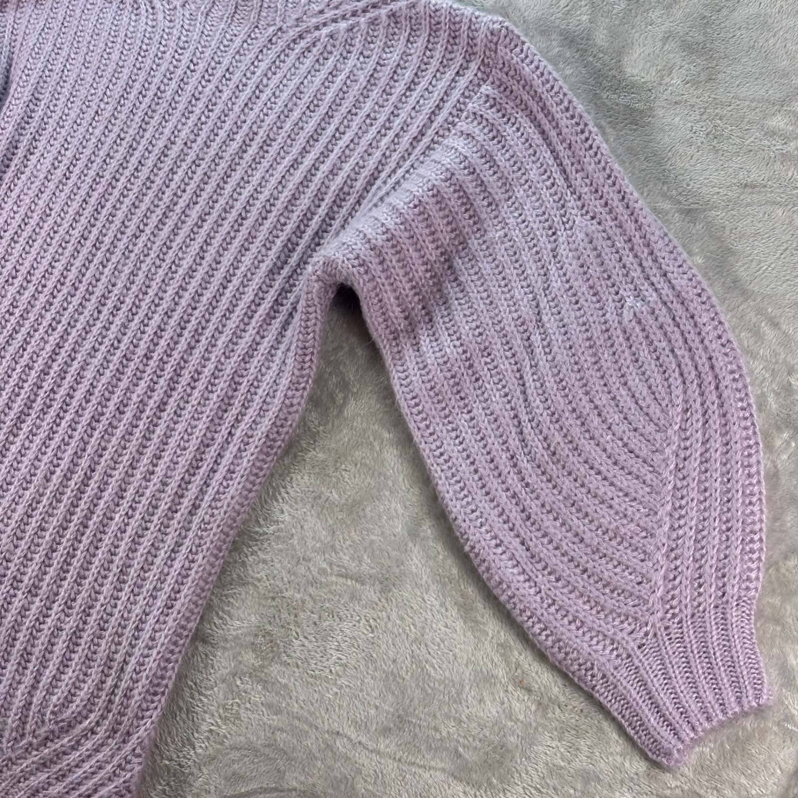 Miss Selfridge Sweater Dress Chunky Knit Lavender Purple Mock Neck US 2