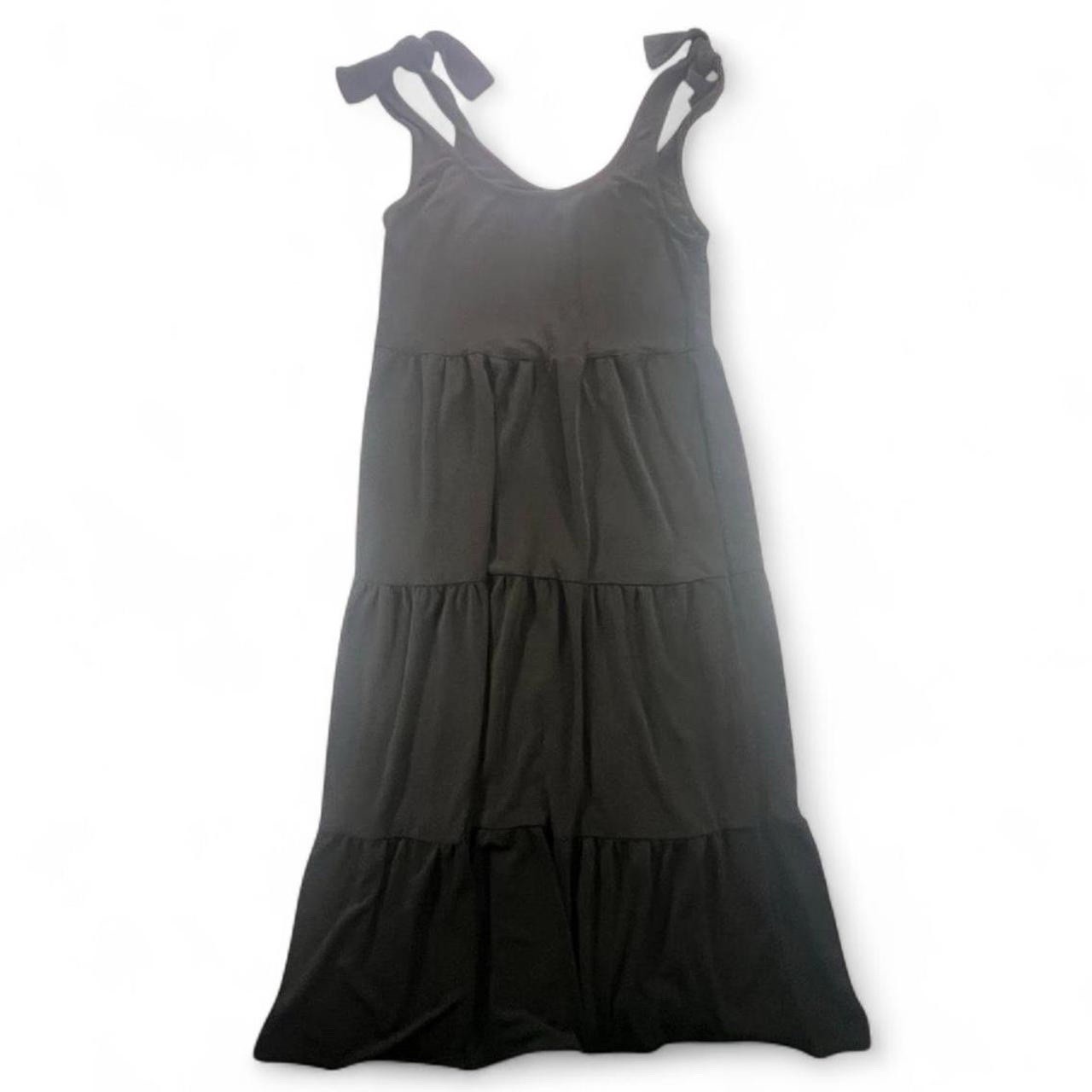 Green Envelope Los Angeles Black Maxi Dress Adjustable Tie Straps Size S