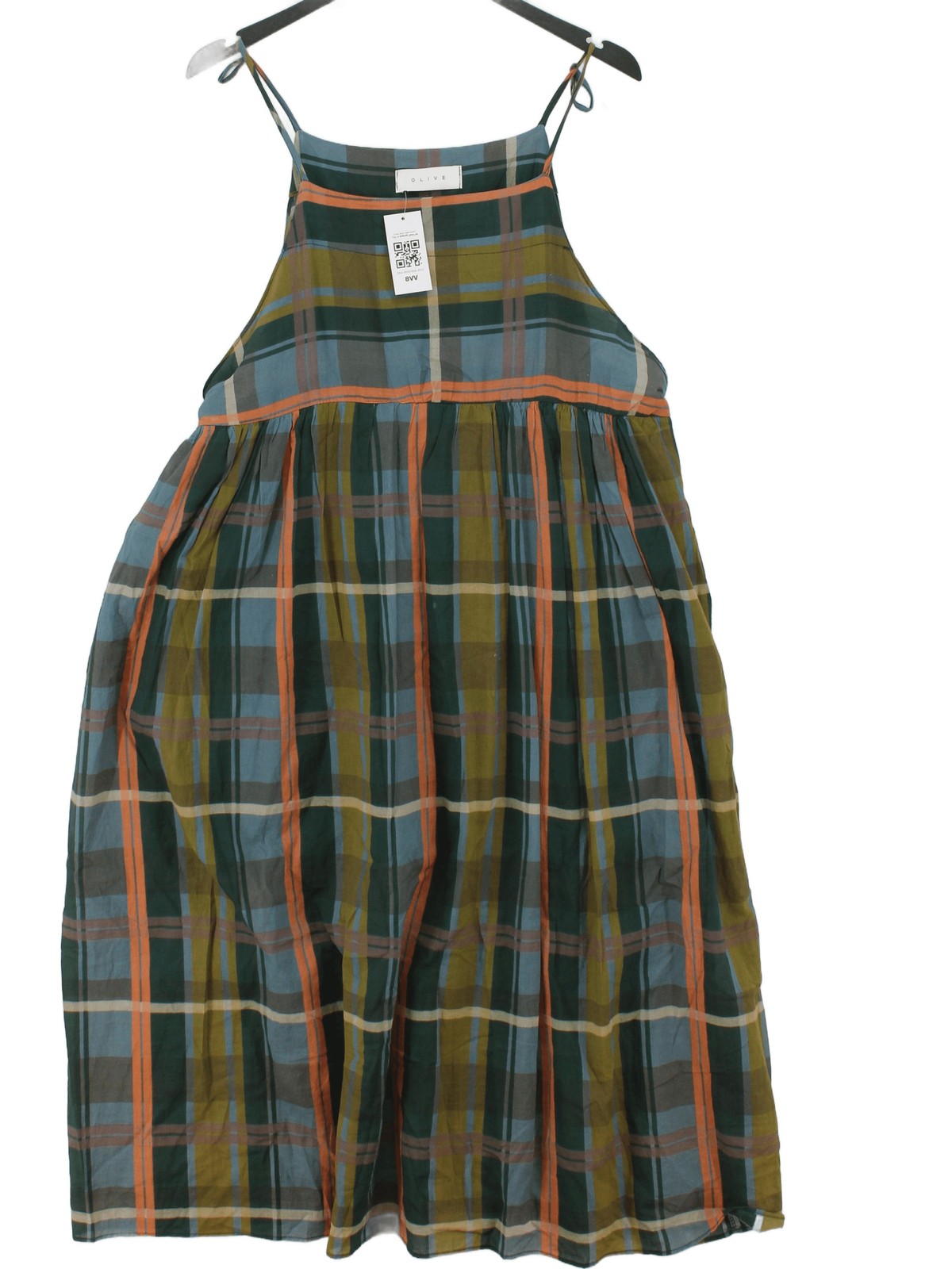 Olive Pinafore/Dungaree Midi Dress L in Multi
