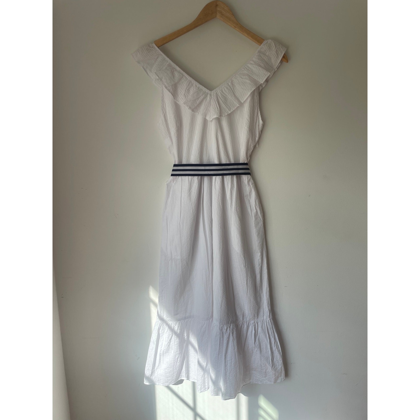 Vineyard Vines x Target Sleeveless Ruffle Tie Waist Midi Cotton Dress Size: s