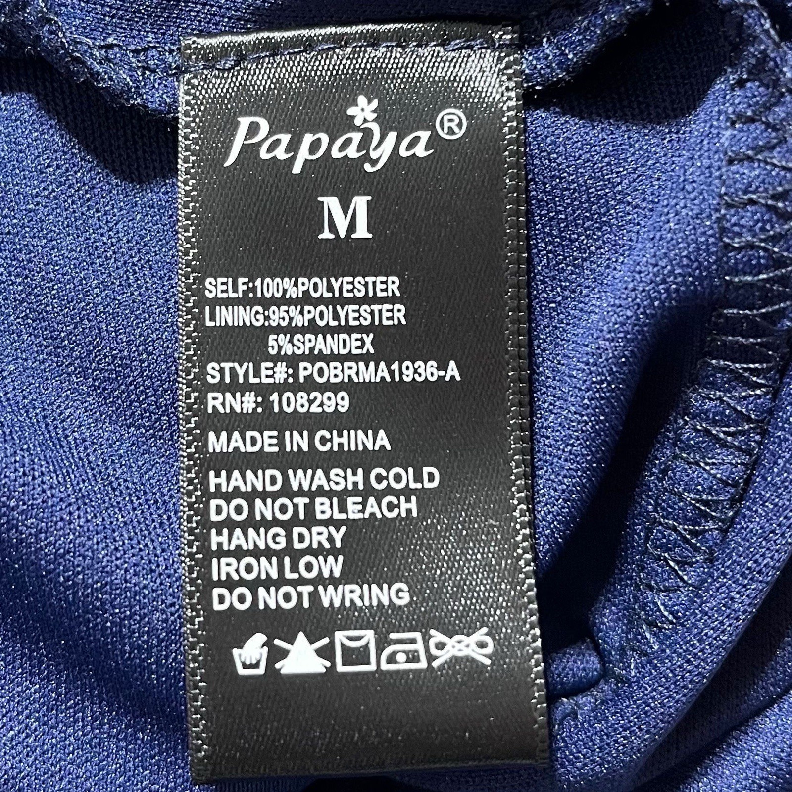 Papaya Womens Double Strap Lined Belted Mini Dress Size Medium White Blue