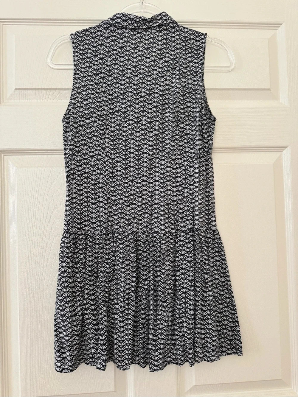 Cotton On Sleeveless Printed Polo Dress – Black & White shell pattern
