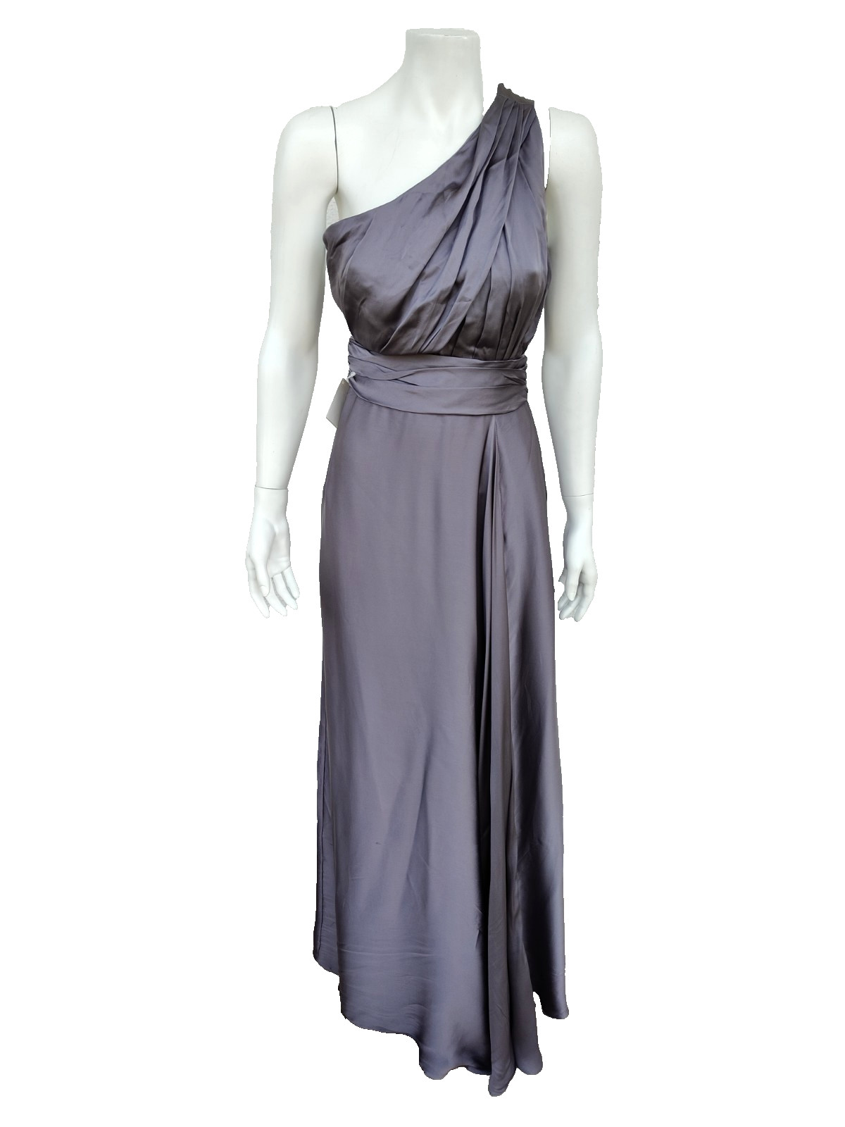 🌟 MAX MARA One-shoulder SILK satin dress US2_ It36_ De32_ Gb4_ Fr34