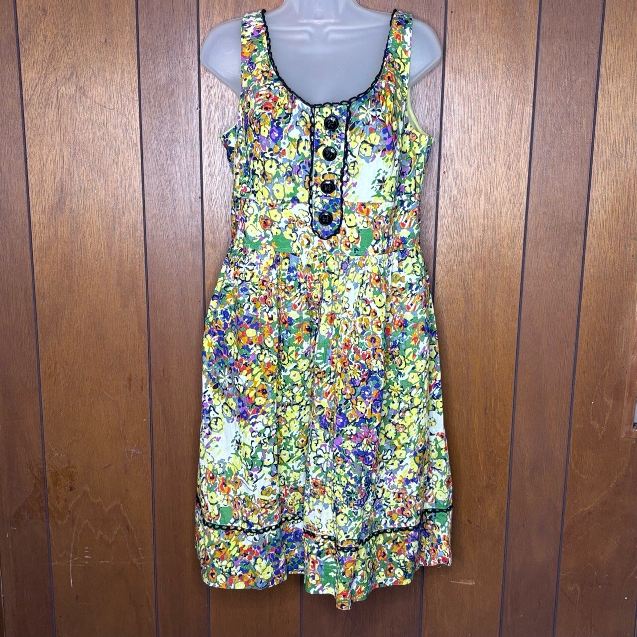 New Directions Floral Sundress 12 Pockets Boho Y2K Art Teacher Cottage Bloomcore