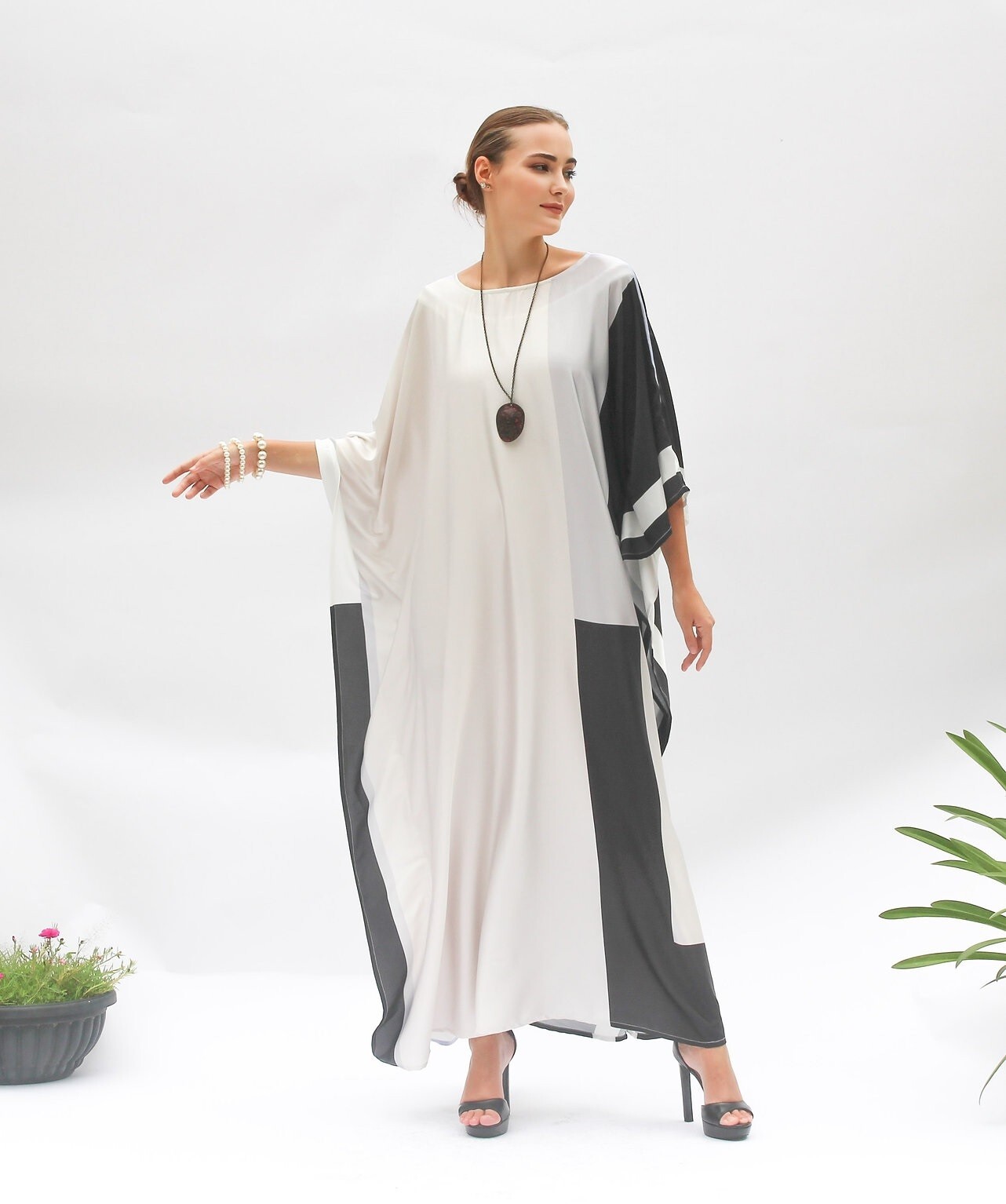 Soft Satin Silk Kaftan, Designer Kaftan For Women, Gift For Wife J5824