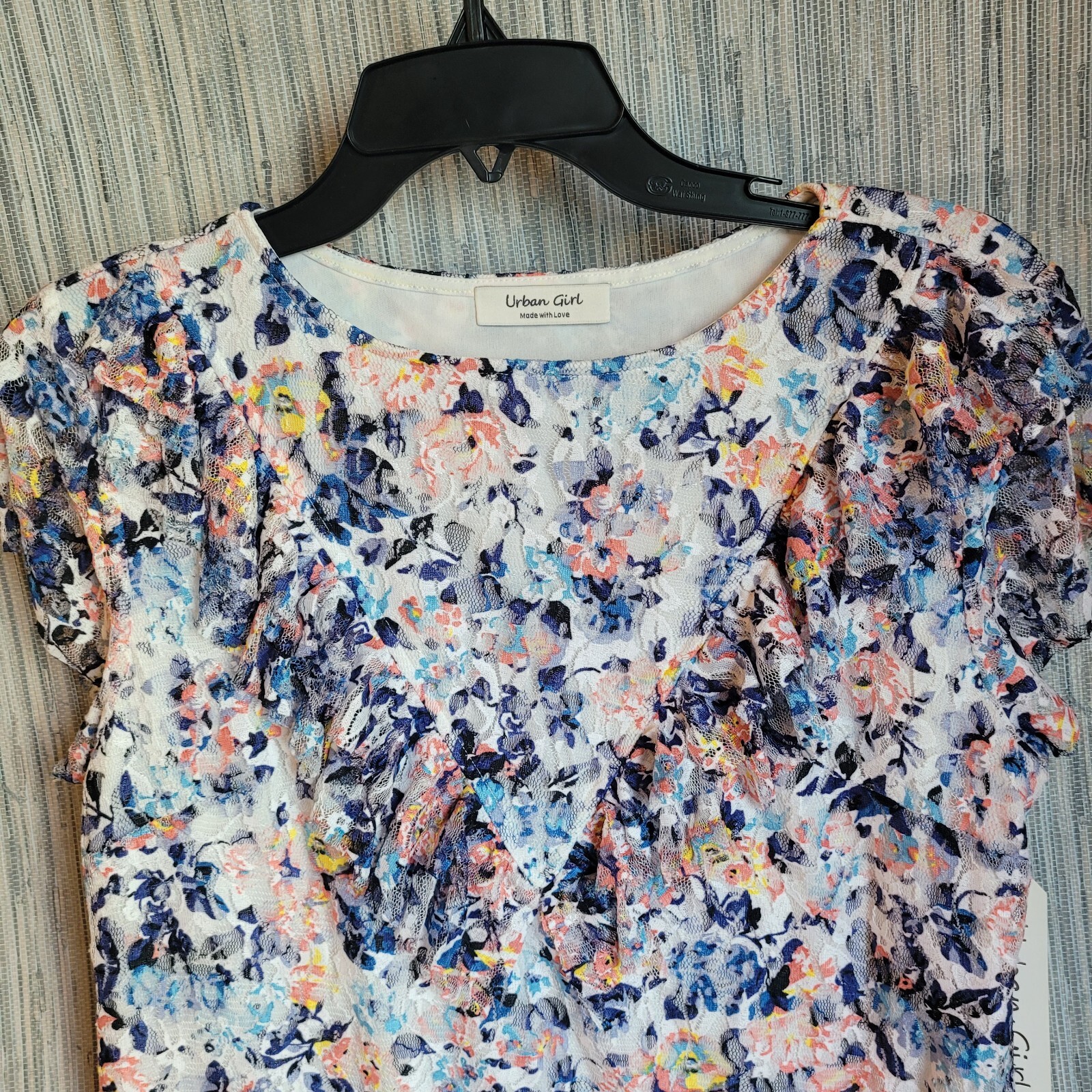 NWT Women Abstract Round Neck Pullover Slip On Floral Dress Short Size Medium