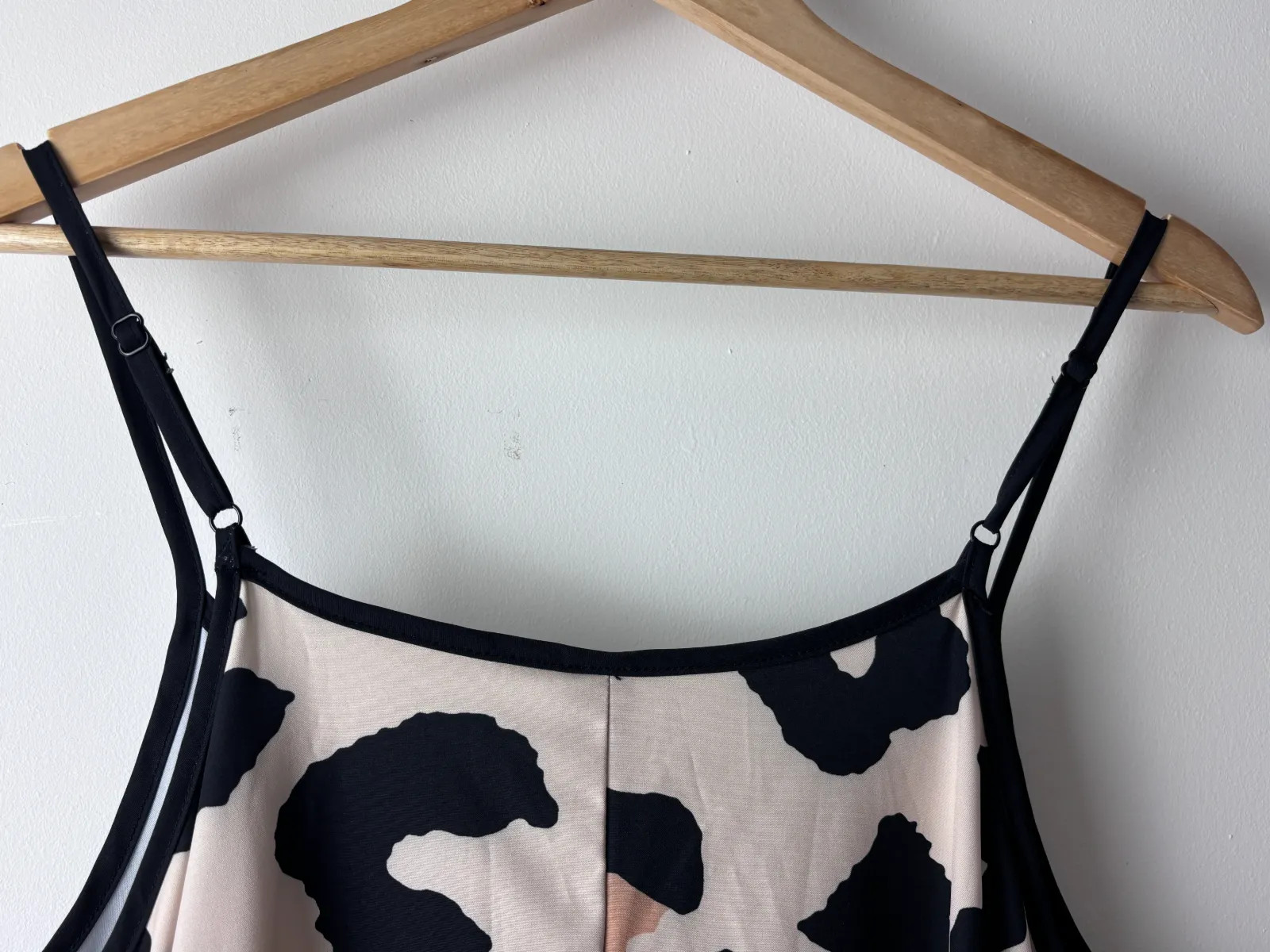 Shein Strappy Summer Maxi Dress Size Large UK 12 – 14 Black Beige Pink Leopard
