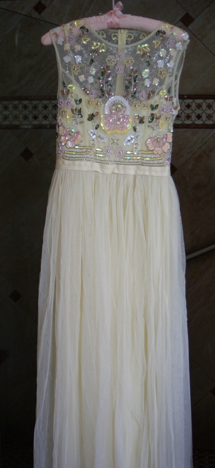 Needle & Thread Floral Embellished Tulle Gown (size 4)