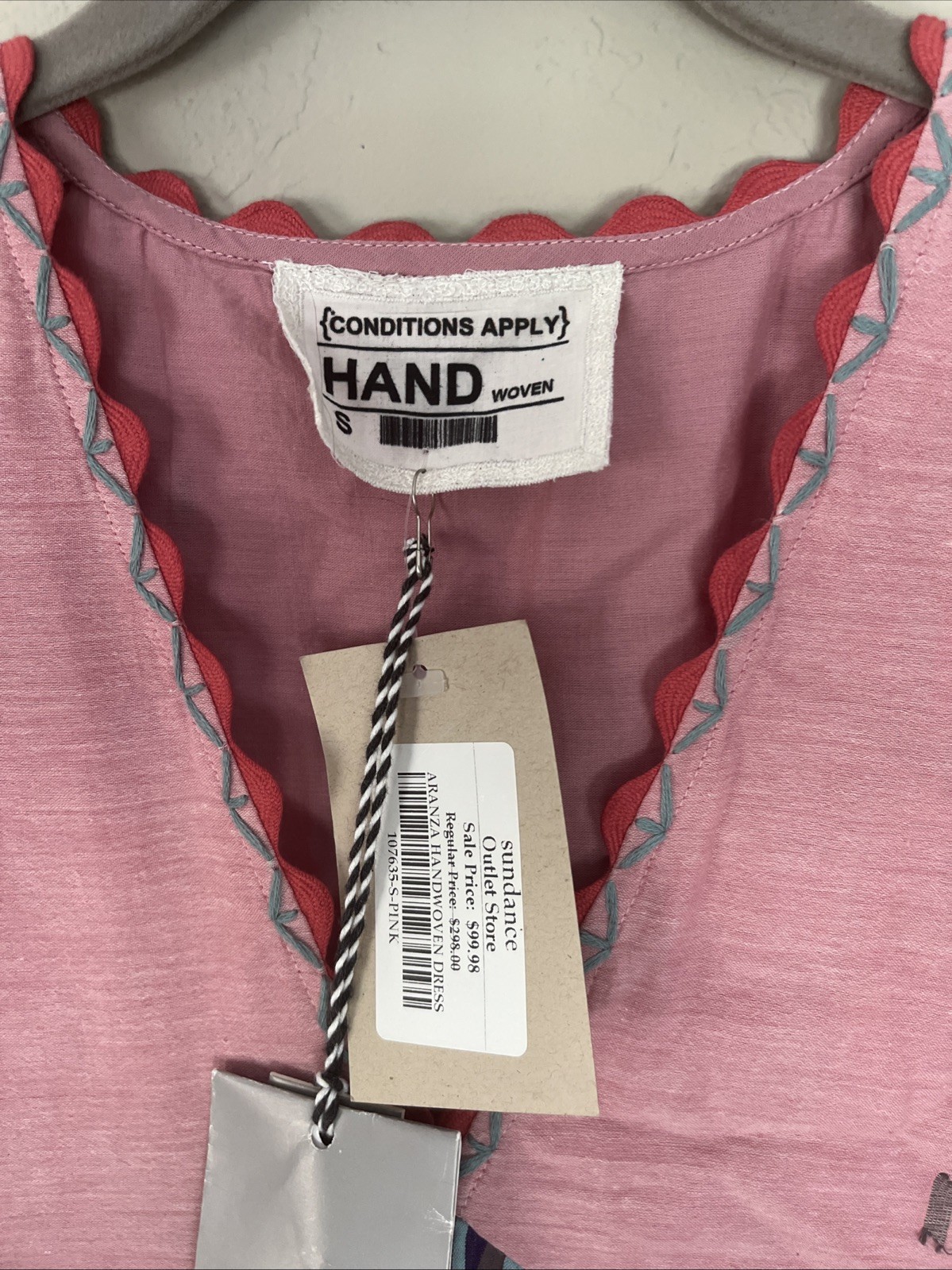 Conditions Apply Hand Woven Pink Aranza Dress SZ S NWT