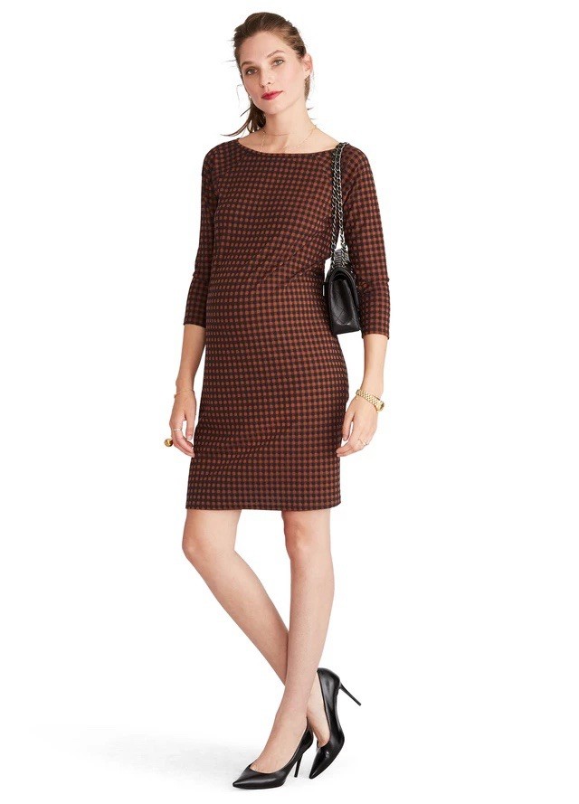 HATCH Maternity Women’s THE MILA DRESS Navy/Spice Size 1 (S/4-6) $248 NEW