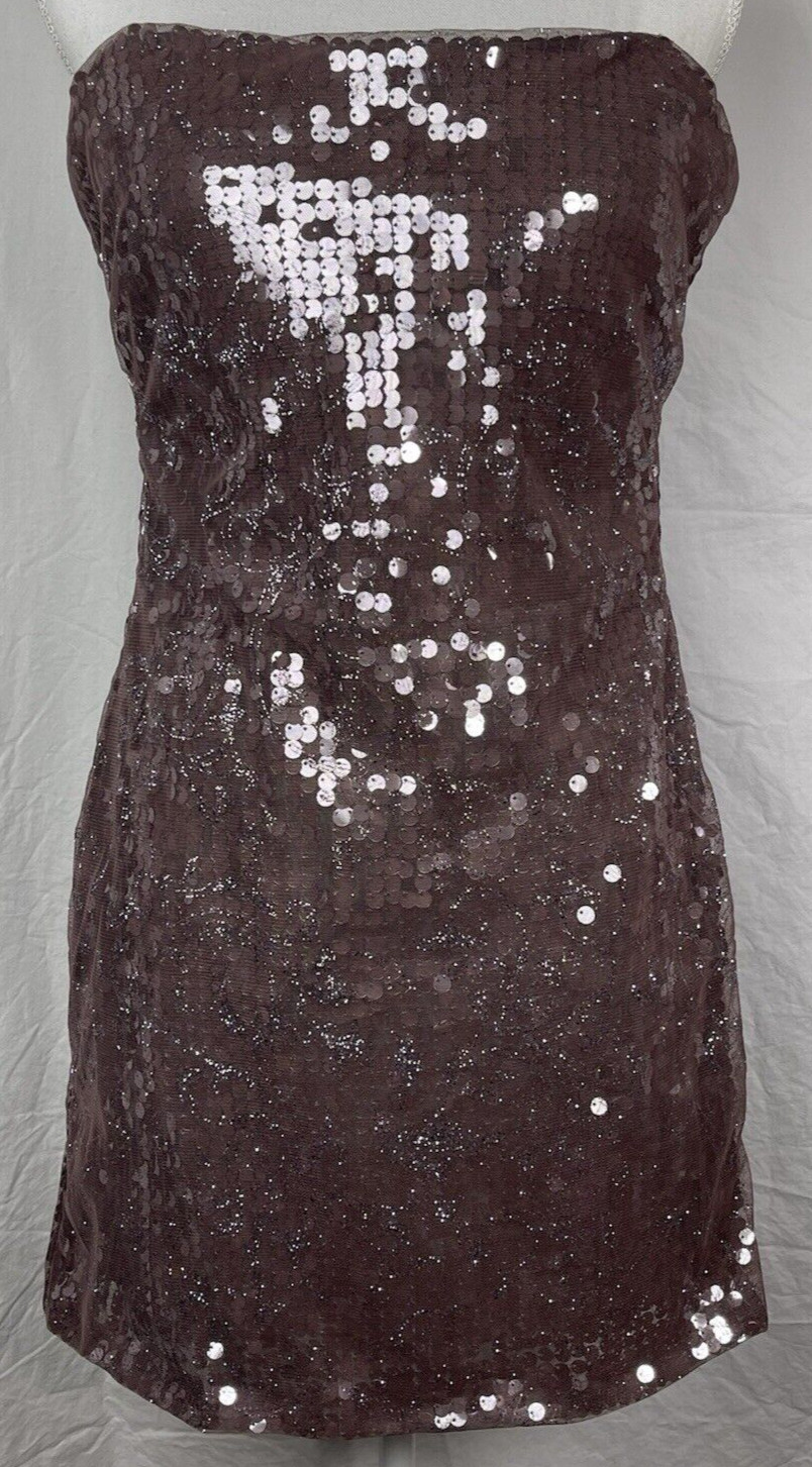 Masquerade Strapless Sequin Dress W/Lace Overlay-Purple-Sz 11/12-FREE SHIPPING