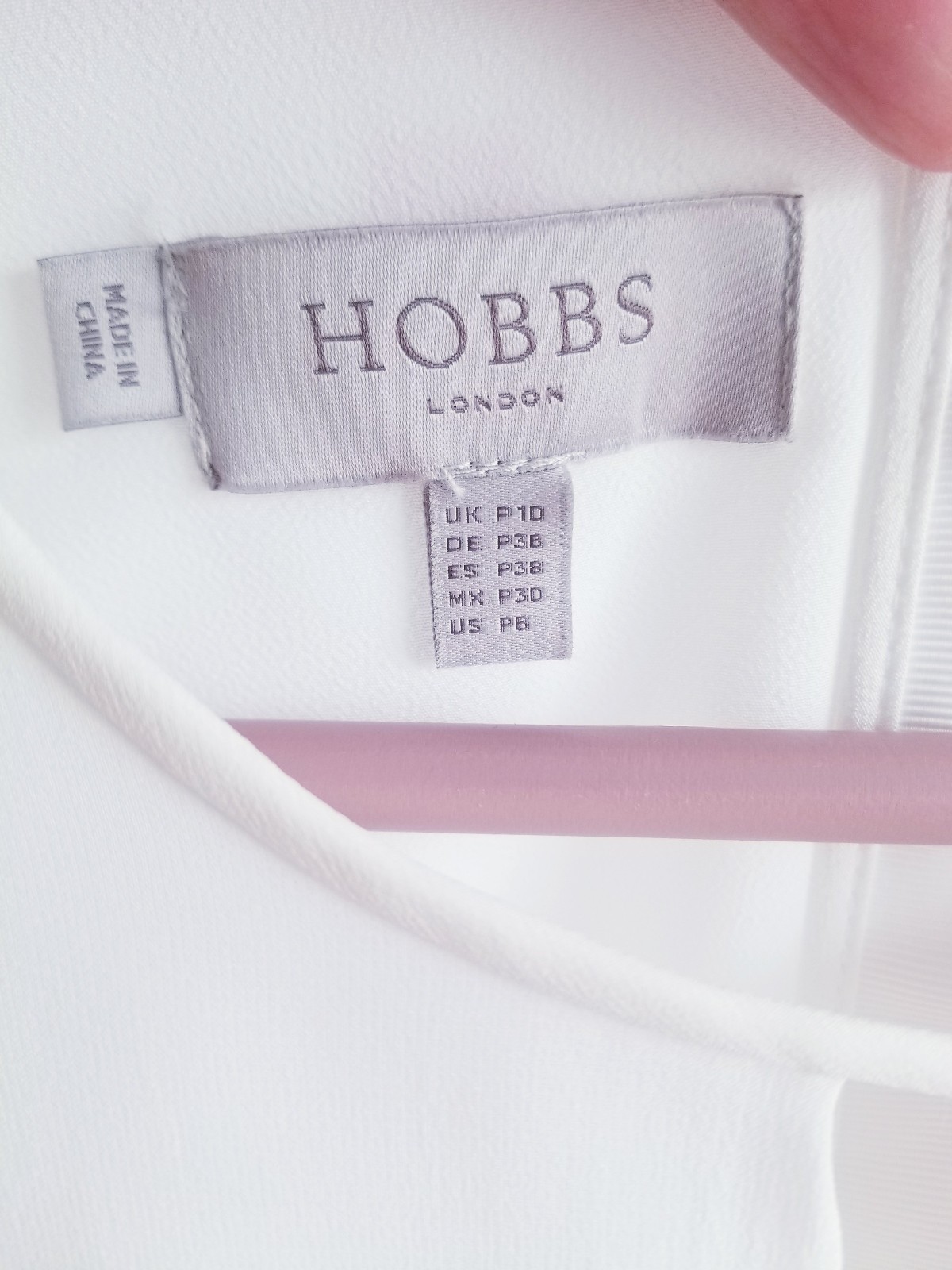 Hobbs Skye Floral Print Pure Silk Midi Dress Ivory Pink Size UK 10 Petite (8-10)