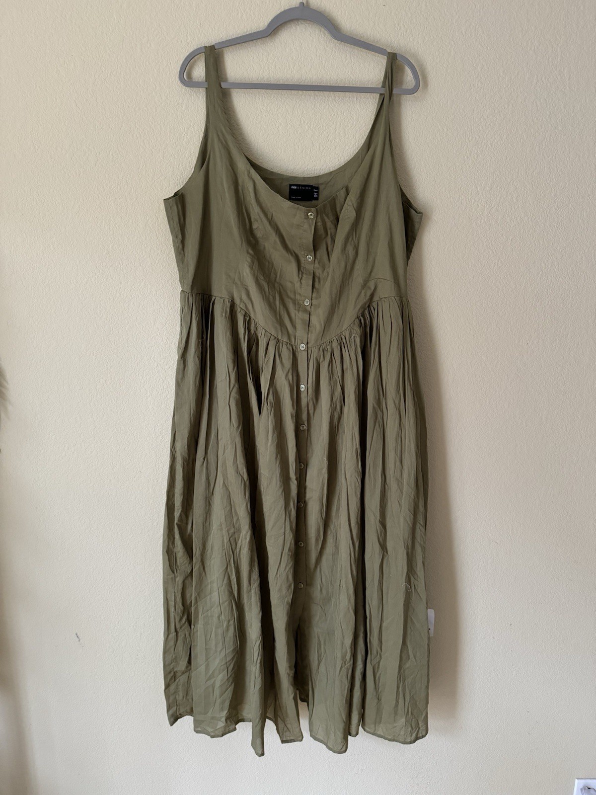 ASOS Design Curve Voile Picnic Midi Sundress In Green – US 16 UK 20 NWT