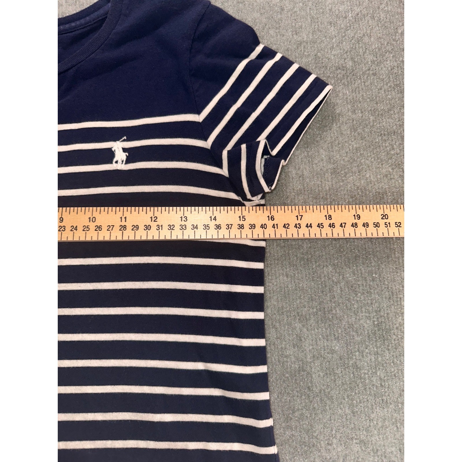Polo Ralph Lauren Womens Navy Blue White Striped T-Shirt Dress Small S Pony Logo