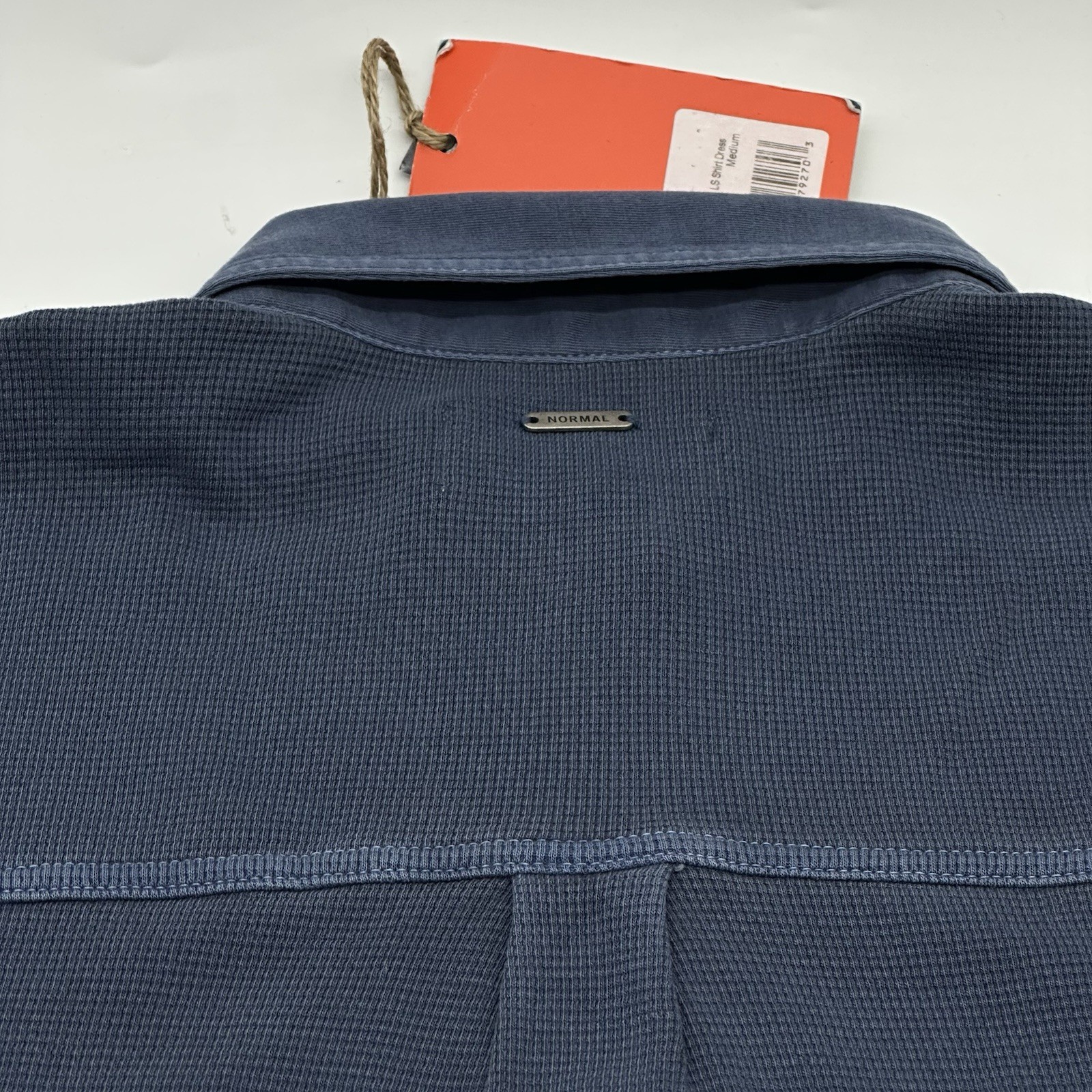 The Normal Brand Vintage Thermal Size Medium Blue Henley L/S Shirt Dress NWT