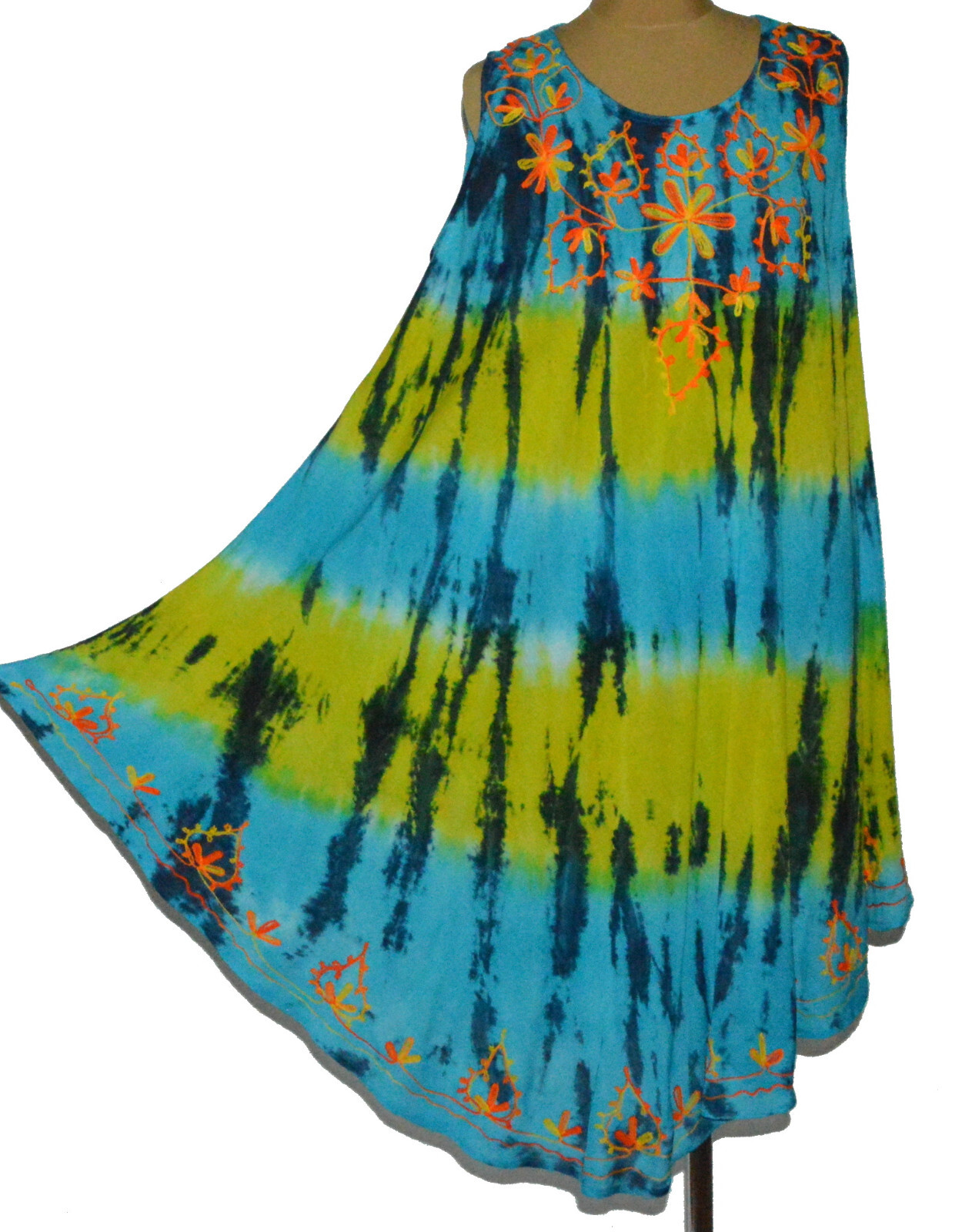Sommerkleid Tunika Strandkleid Kleid Hippie Boho Batik 38 40 42 44 46 48 N° 39.3