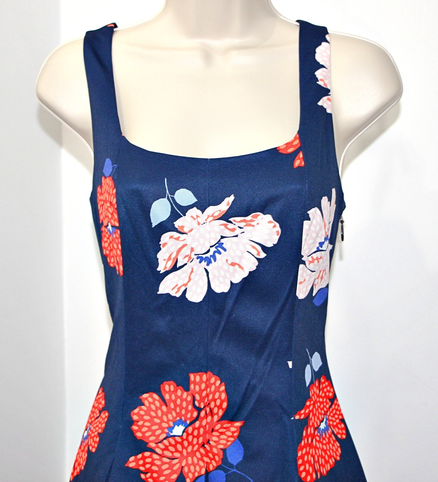 Kate Spade Dotty Floral Faille Cocktail Dress in French Navy sz 4, 6, 10 $498