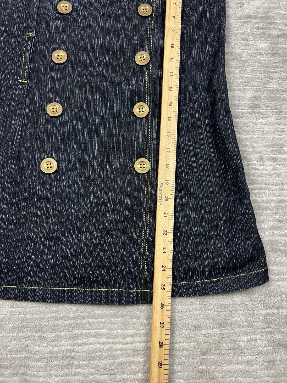 Gold Flava Dress Womens Medium Blue Denim Dark Wash Mini Cotton Blend