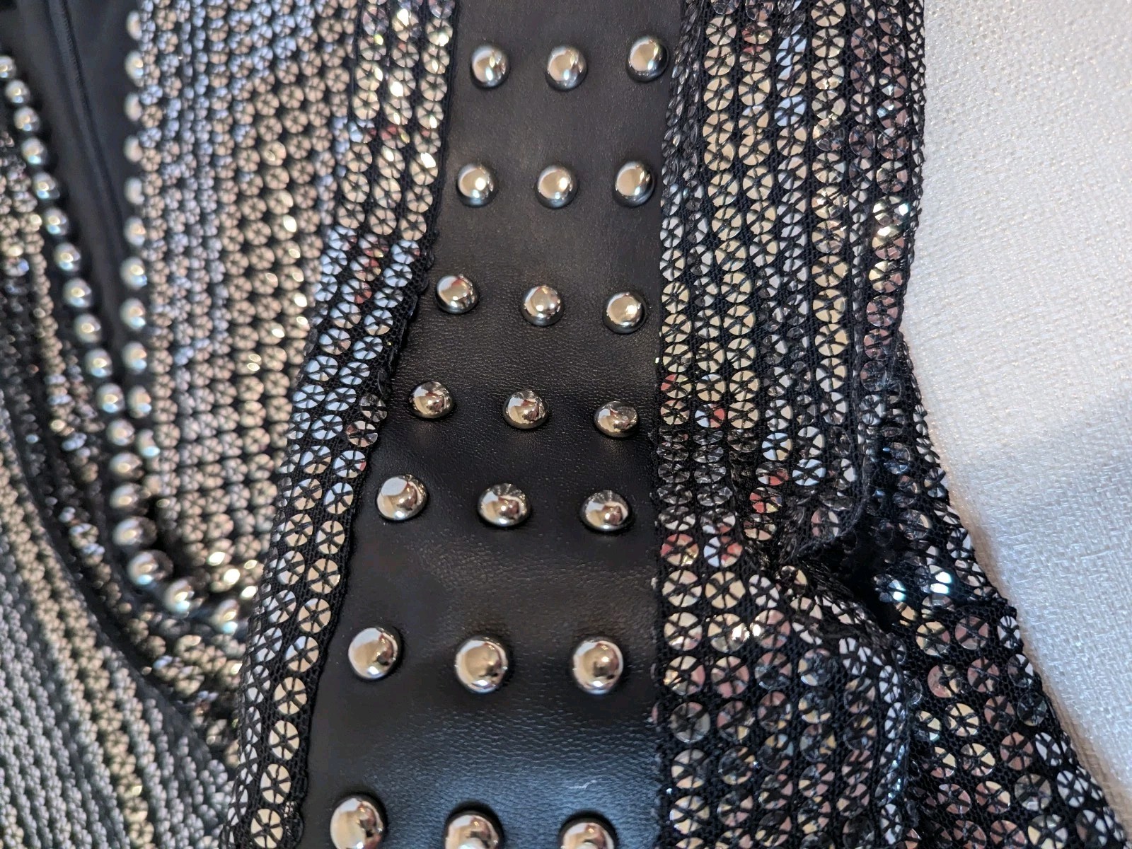 Nadine Merabi Katia Black W/Silver Sequin Mini Dress NWT Size Small