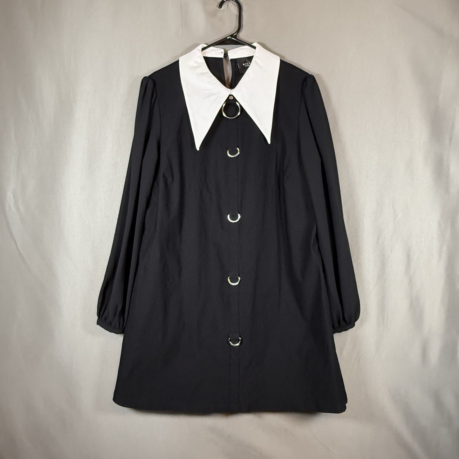 Killstar Scyla Mini Dress Goth Witch Wednesday Addams Collar D-rings Women’s XL