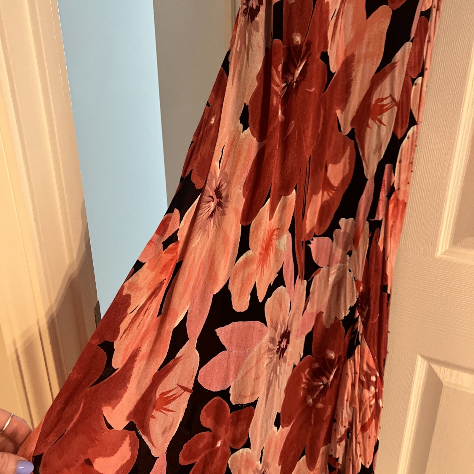 Majick Floral Vintage Beaded Sleeveless Pink Dress Size medium