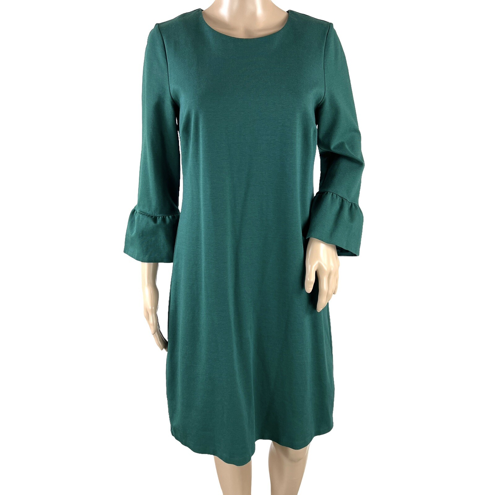 Boden Women’s 3/4″ Ruffle Sleeve Crew Neck Shift Dress Size 12