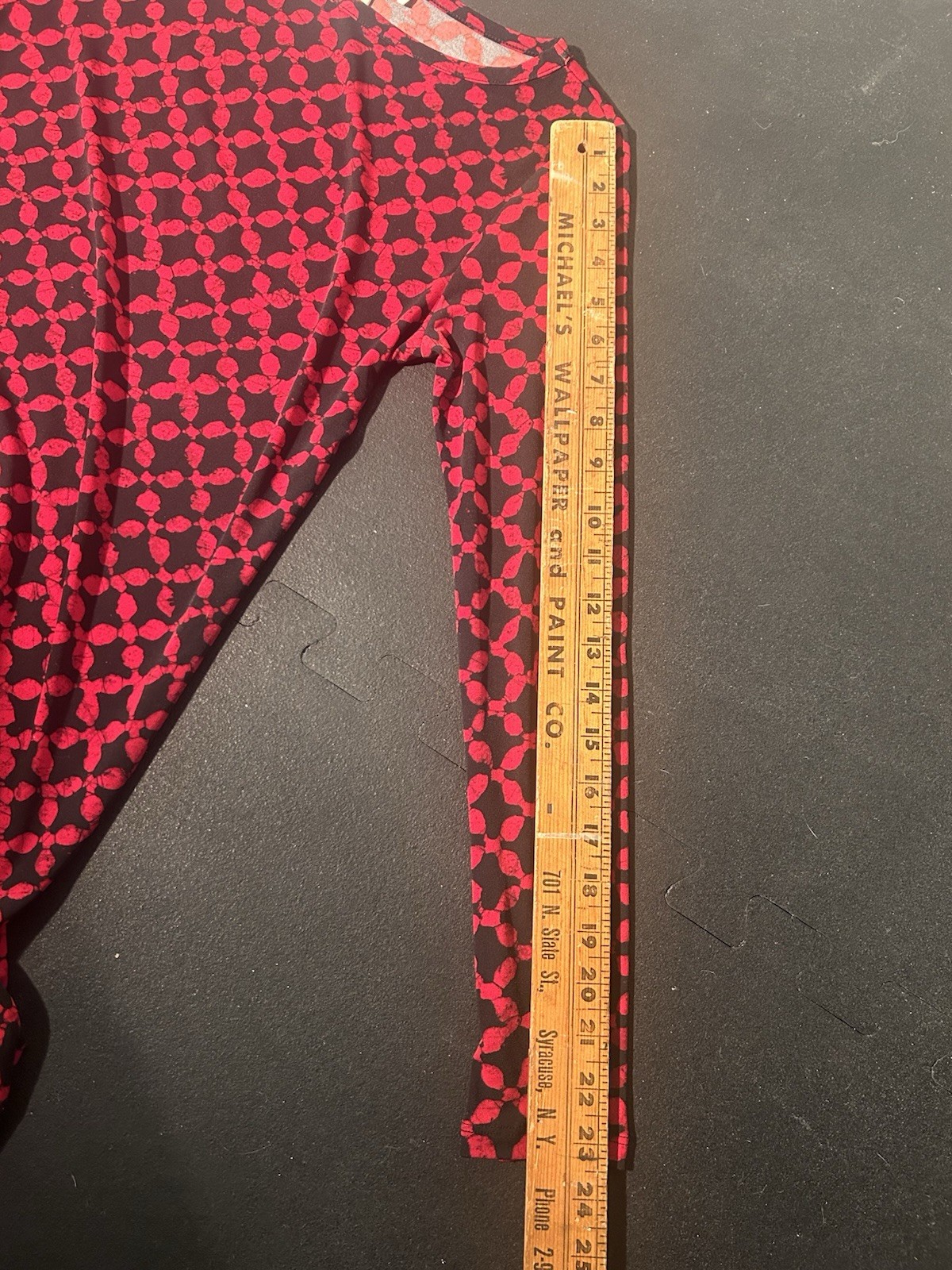 Michael Kors printed red blaze boat neck Shift Dress Sheath Long Sleeve Small