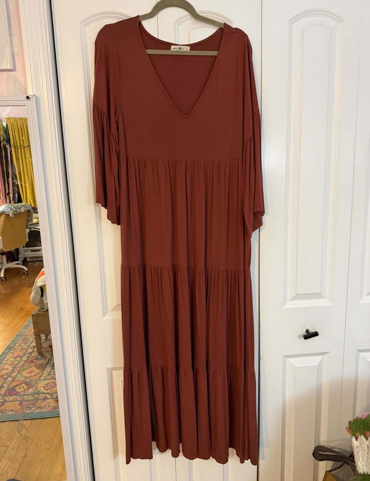 Natural Life Charlotte Knit Maxi Dress-Medium-Rust/Terracotta Color