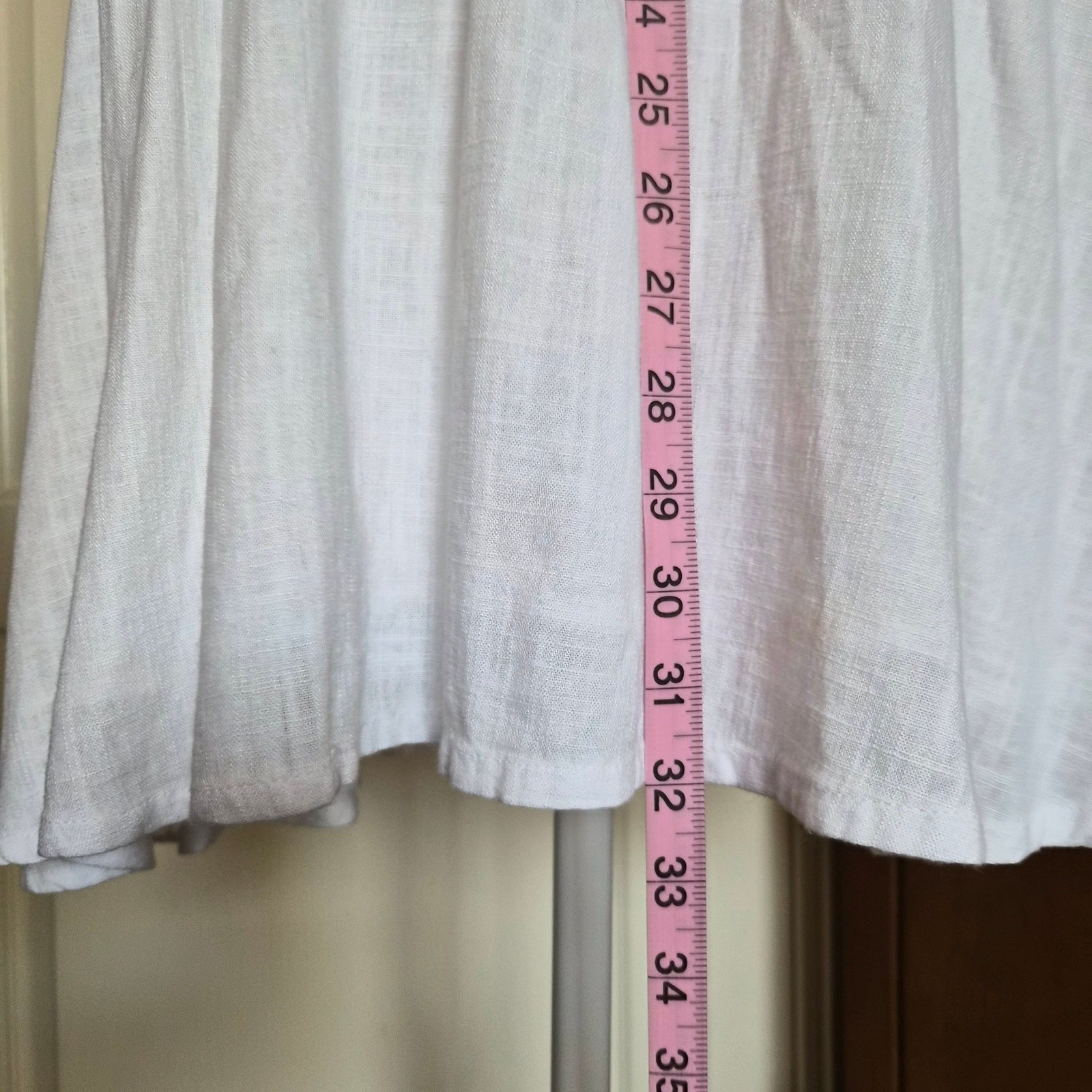 LOFT Ann Taylor White Cottagecore Linen Dress Size 12