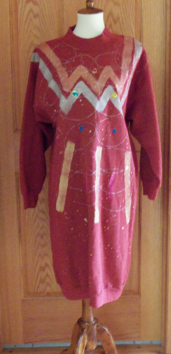SUNBELT SPORTSWEAR ARTISIC PAINTED SWEATSHIRT DRESS ONE SIZE FITS MOST WOMEN