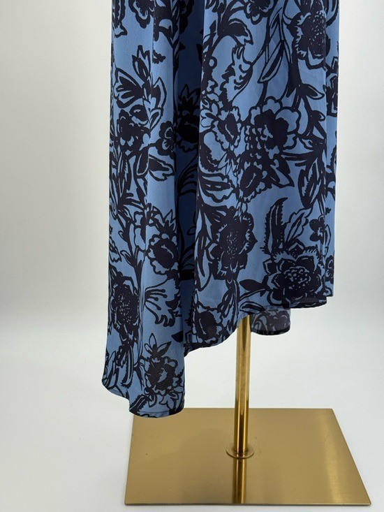 Loft Blue Floral Halter Maxi High Low Keyhole Vacation Summer Boho SZ XS-P
