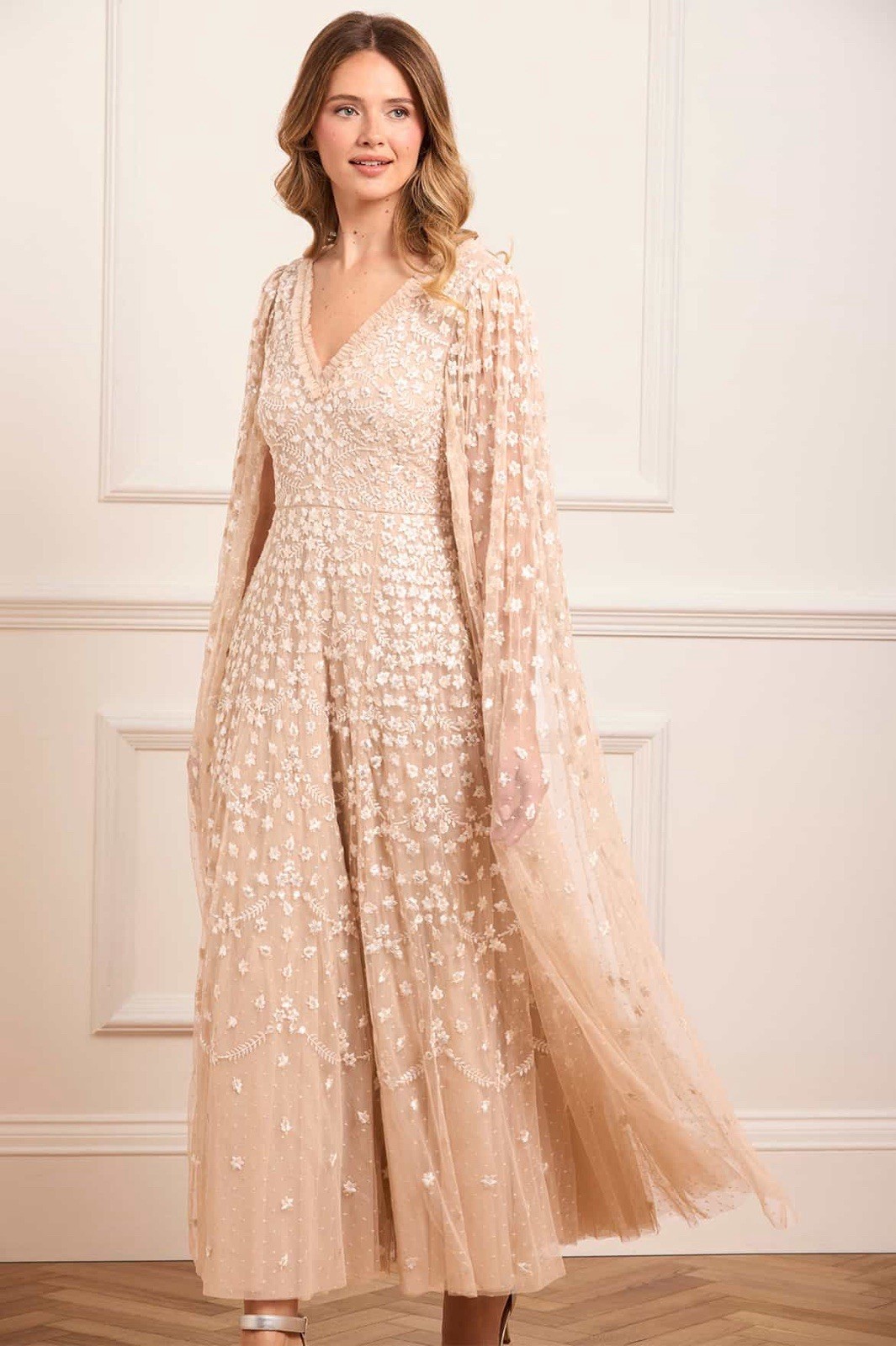 Needle and Thread Clover Cape Ankle Gown
