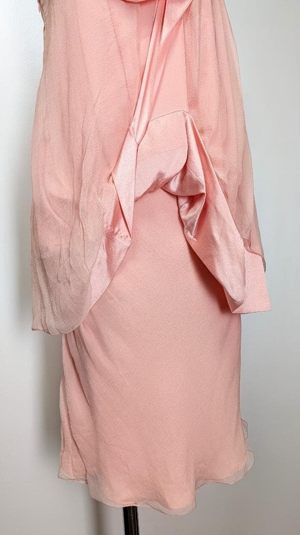 Christian Dior 2007SS John Galliano Runway Collection Pink Silk Draped Dress 36