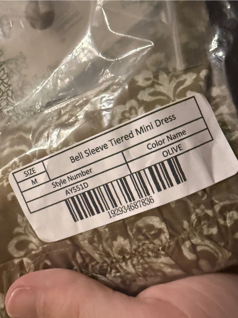 NWT Medium Tuckernuck Hyacinth House Bell Sleeve Tiered Mini Dress in Olive