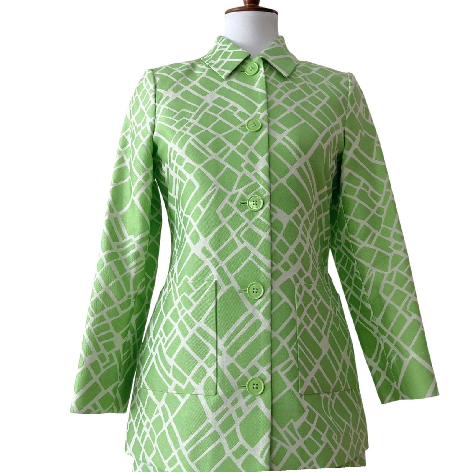 Vintage Small Dress Petite Blazer Set Extra Small Silk Formal Suite Retro MOB